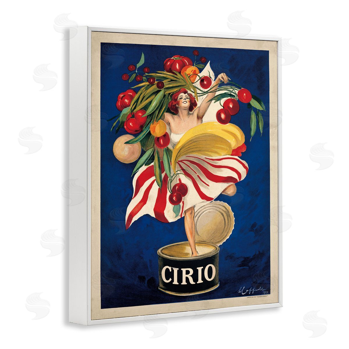 Cirio Vintage Poster Food White Frame Print Wall Art, Home Decor by Marcello Dudovich