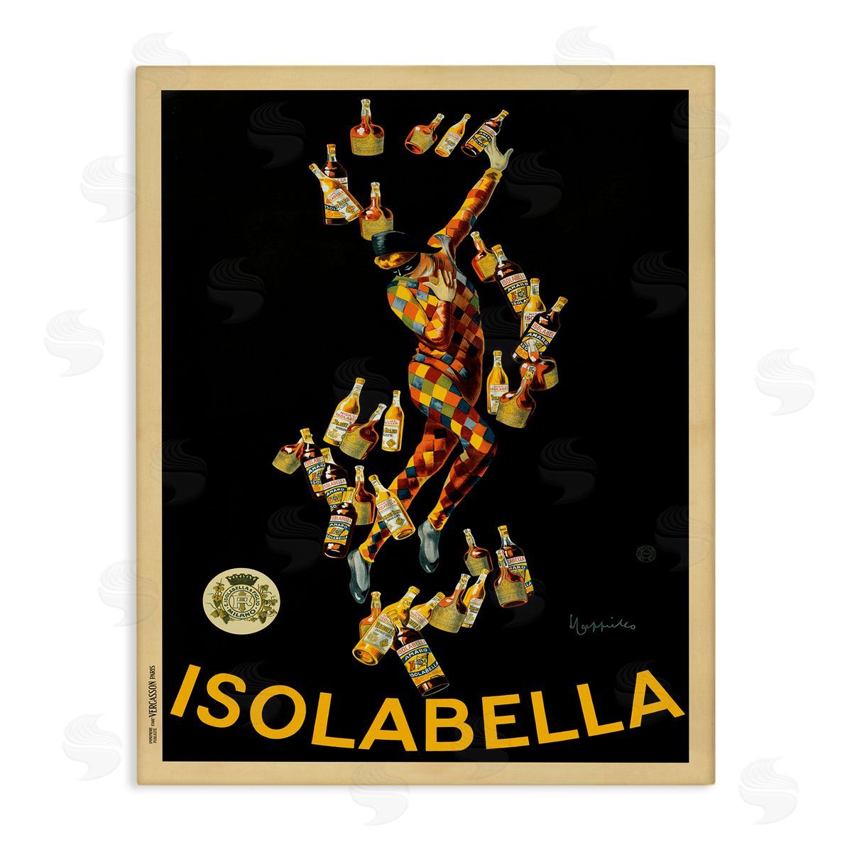 Isolabella Vintage Poster Drink Canvas Wall Art, Home Decor by Marcello Dudovich