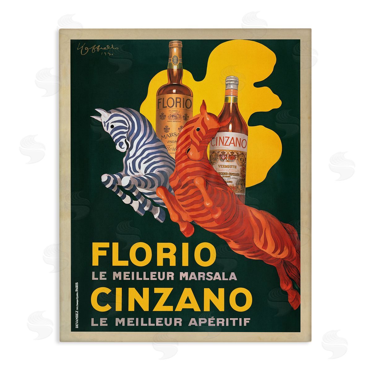 Florio Cinzano Vintage Poster Canvas Wall Art, Home Decor by Marcello Dudovich