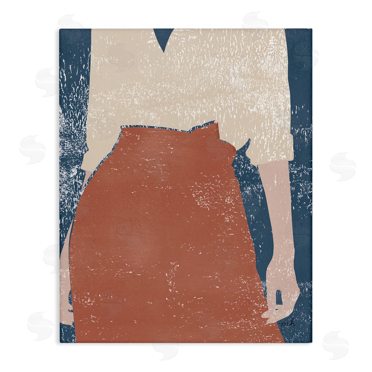 Standing Person Distressed Canvas Wall Art, Home Decor by Moira Hershey