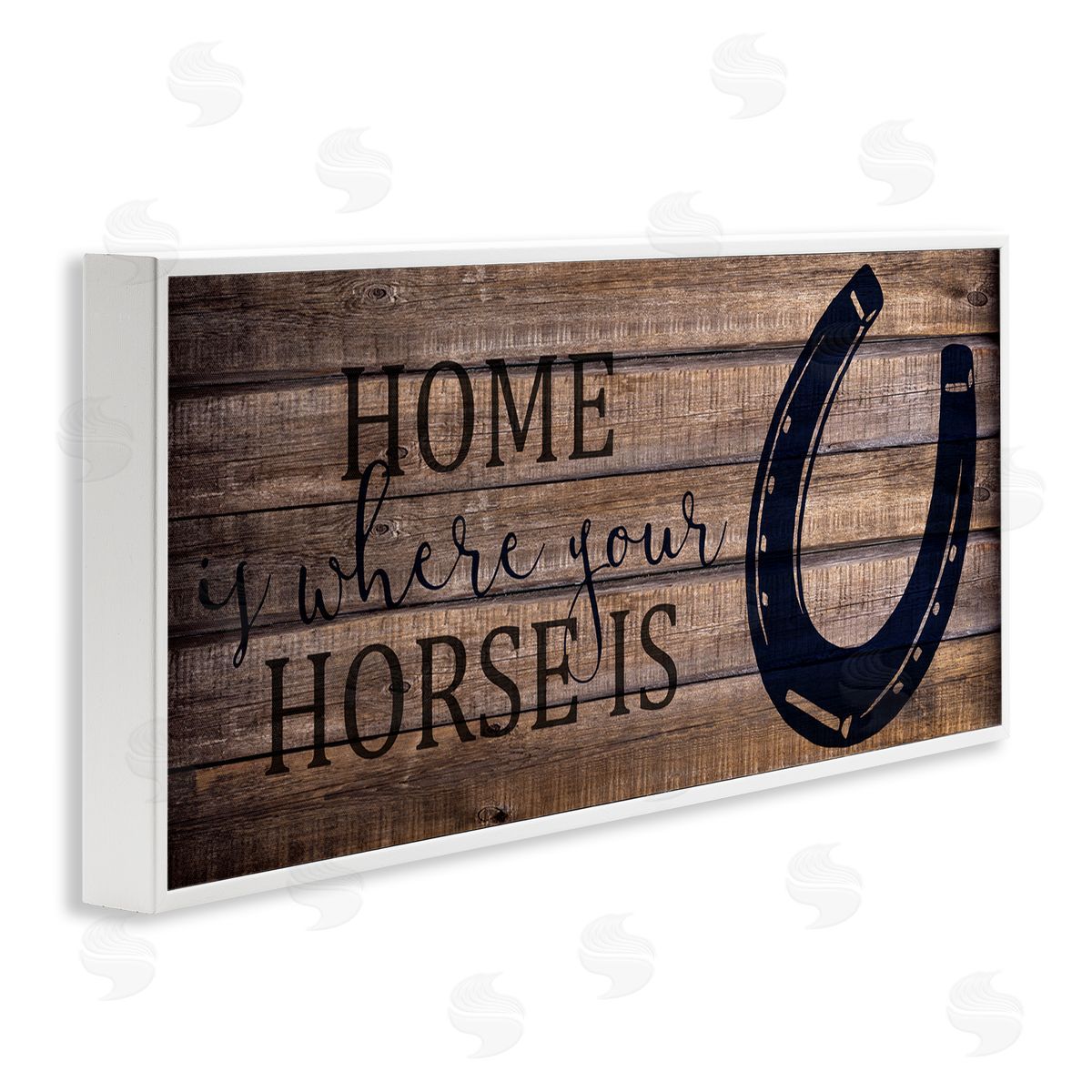 Home Where Horse Is White Frame Print Wall Art, Home Decor by Kim Allen