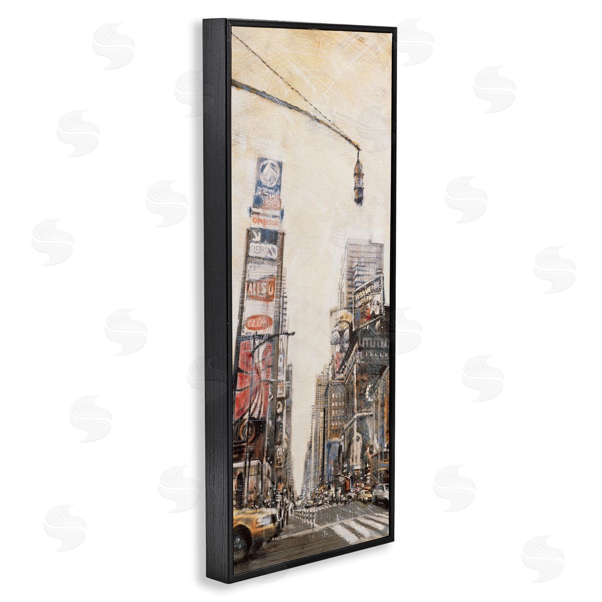 New York City Buildings Painting Black Frame Print Wall Art, Home Decor by Matthew Daniels