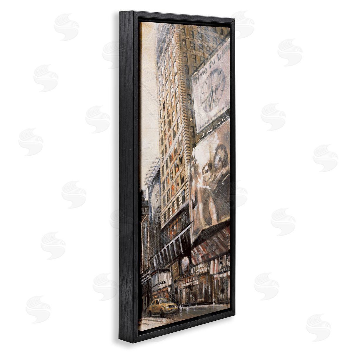 New York City Stores Painting Black Floating Frame Canvas Wall Art, Home Decor by Matthew Daniels