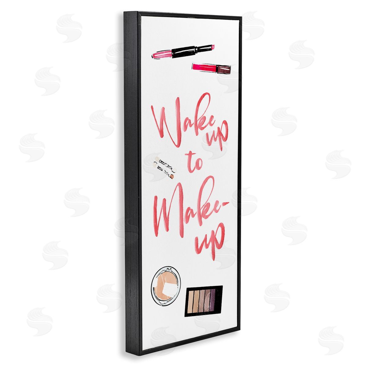 Wake & Make Up Beauty Black Frame Print Wall Art, Home Decor by Milli Villa