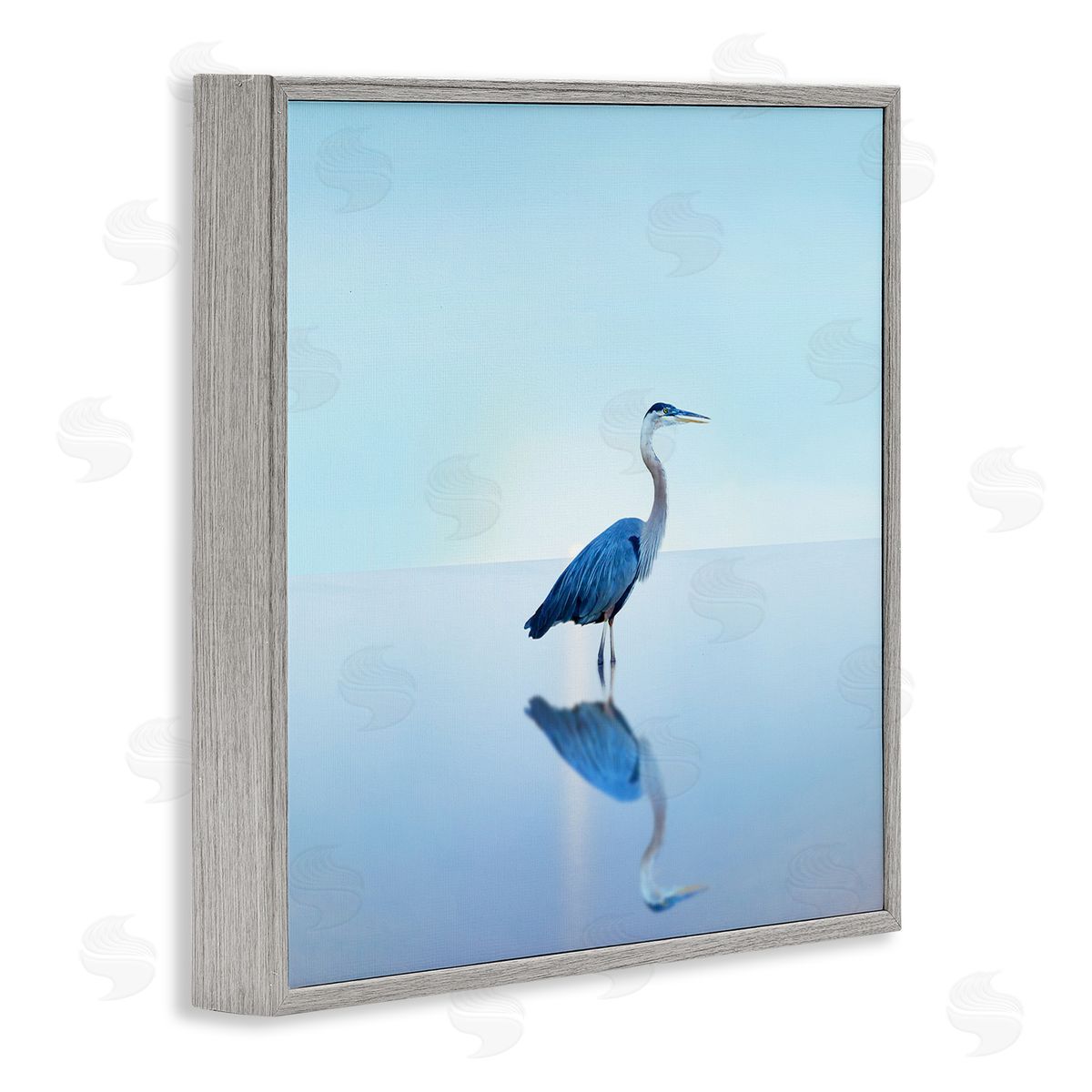 Beach Heron Bird Photograph Grey Frame Print Wall Art, Home Decor by James McLoughlin