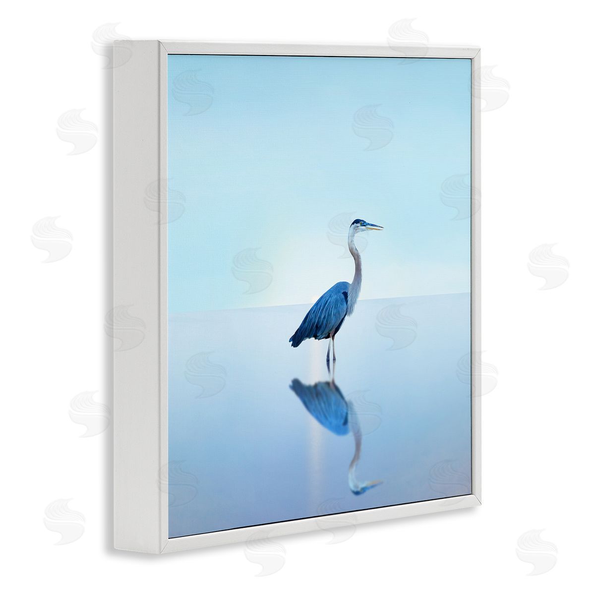 Beach Heron Bird Photograph White Frame Print Wall Art, Home Decor by James McLoughlin