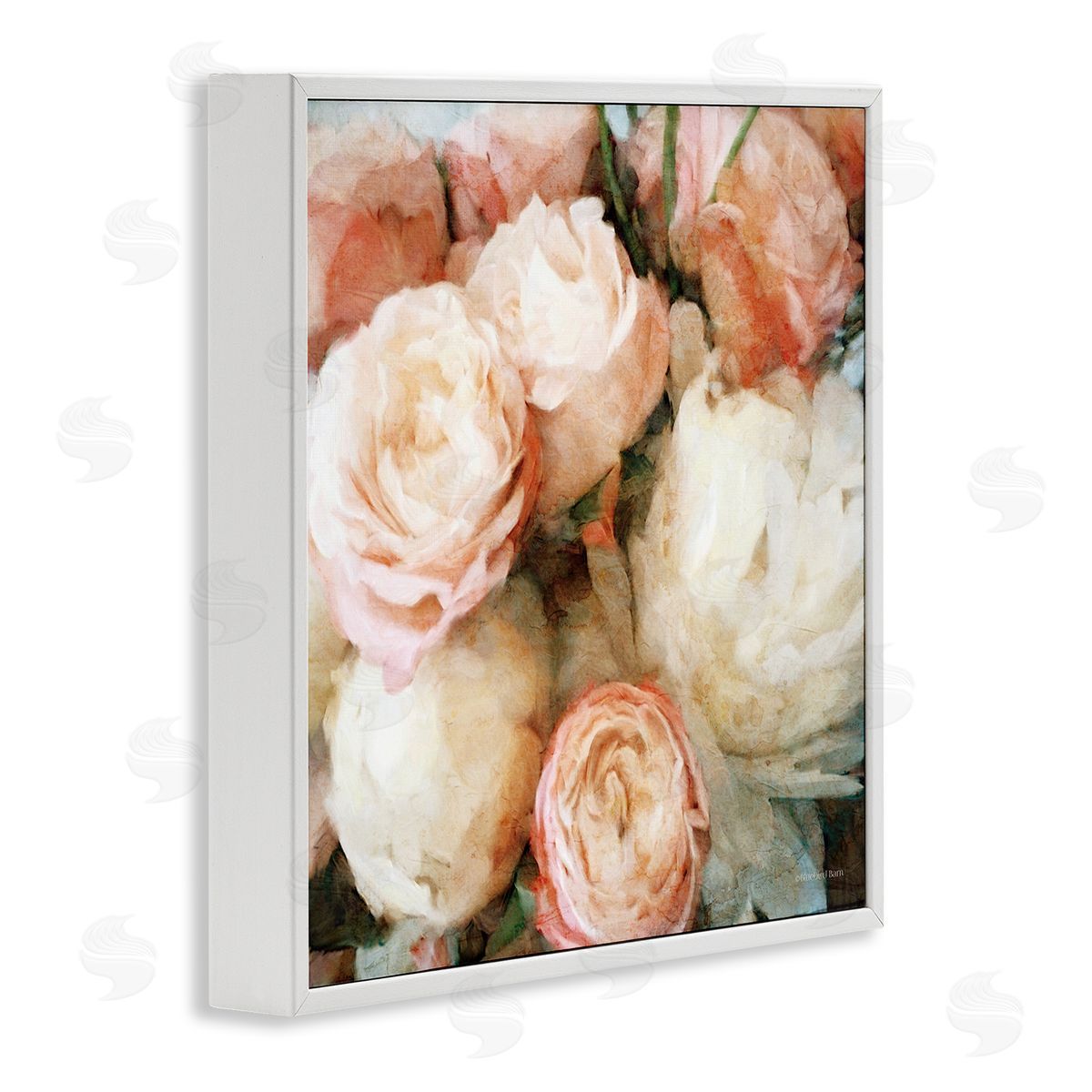 Flower Bouquet Pink White White Frame Print Wall Art, Home Decor by Bluebird Barn