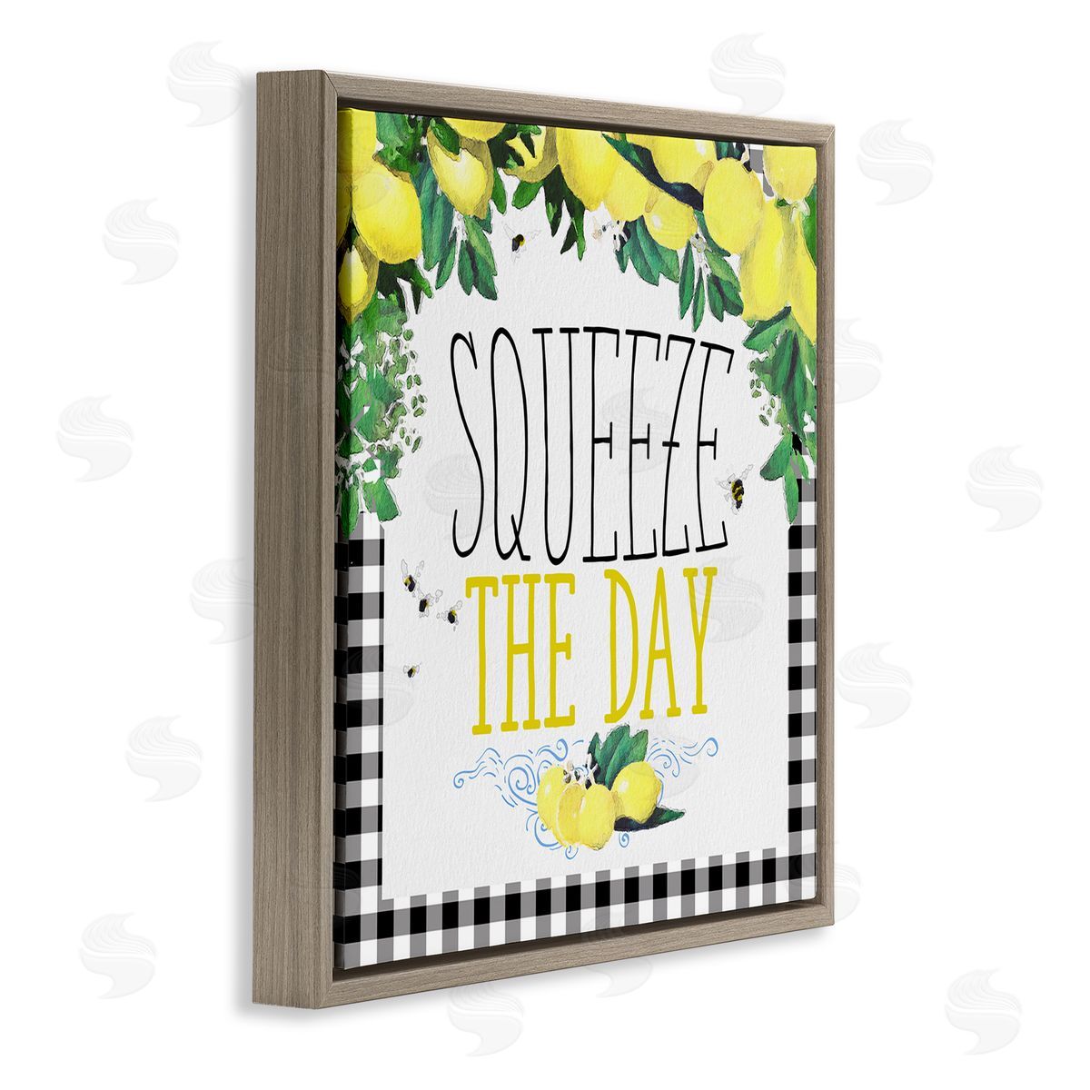 Squeeze The Day Kitchen Brown Floating Frame Canvas Wall Art, Home Decor by The Saturday Evening Post