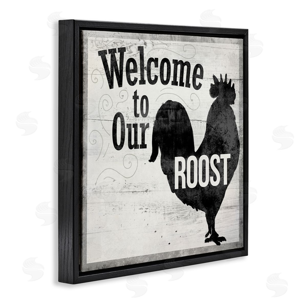 Welcome To The Roost Black Floating Frame Canvas Wall Art, Home Decor by The Saturday Evening Post