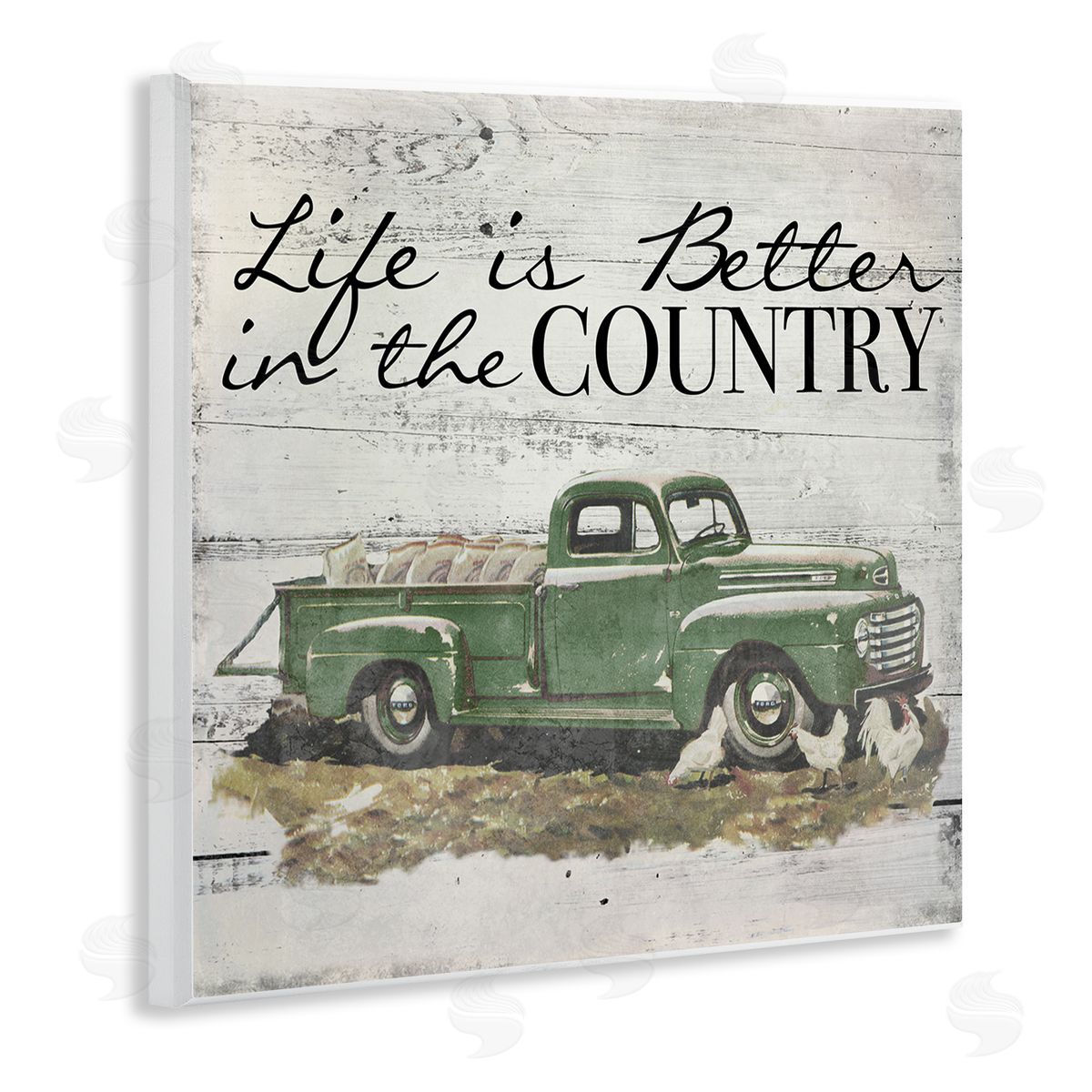 Better In Country Green Truck Wood Plaque Wall Art, Home Decor by The Saturday Evening Post