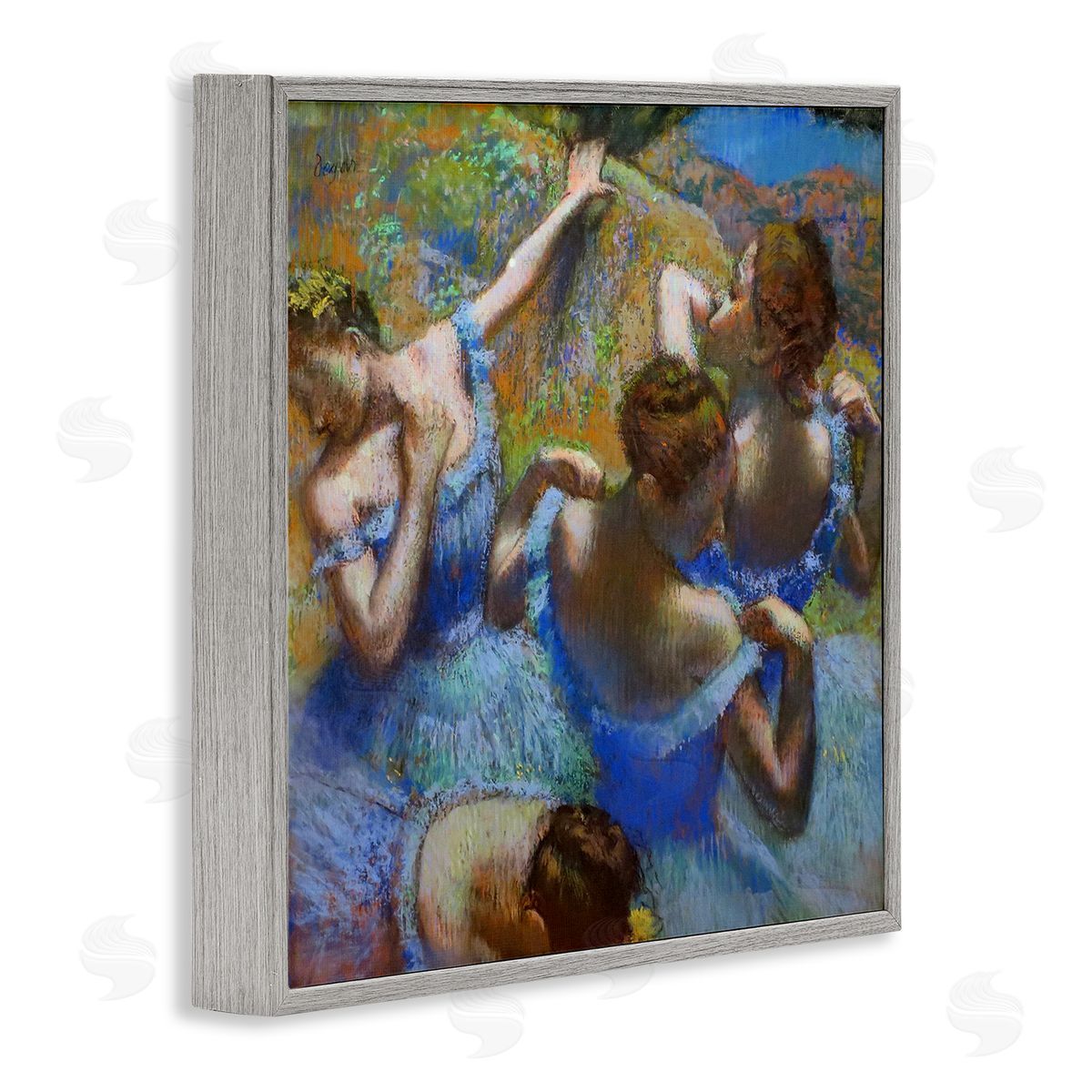 Blue Dancers, c. 1899 Grey Frame Print Wall Art, Home Decor by Edgar Degas