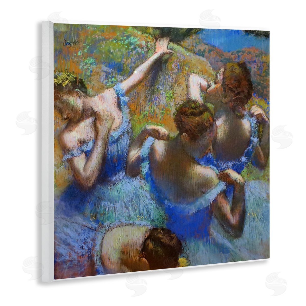 Blue Dancers, c. 1899 Wood Plaque Wall Art, Home Decor by Edgar Degas