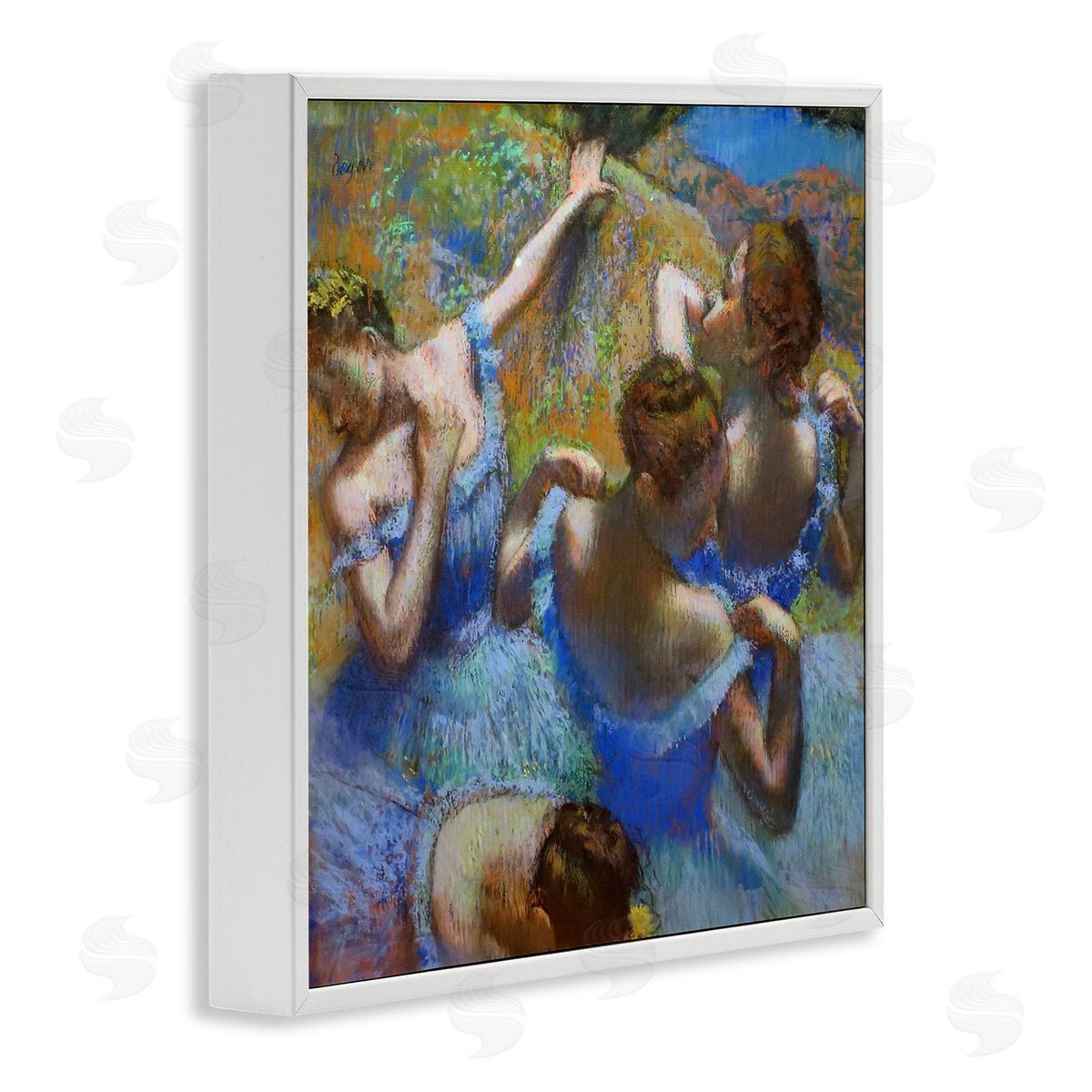 Blue Dancers, c. 1899 White Frame Print Wall Art, Home Decor by Edgar Degas