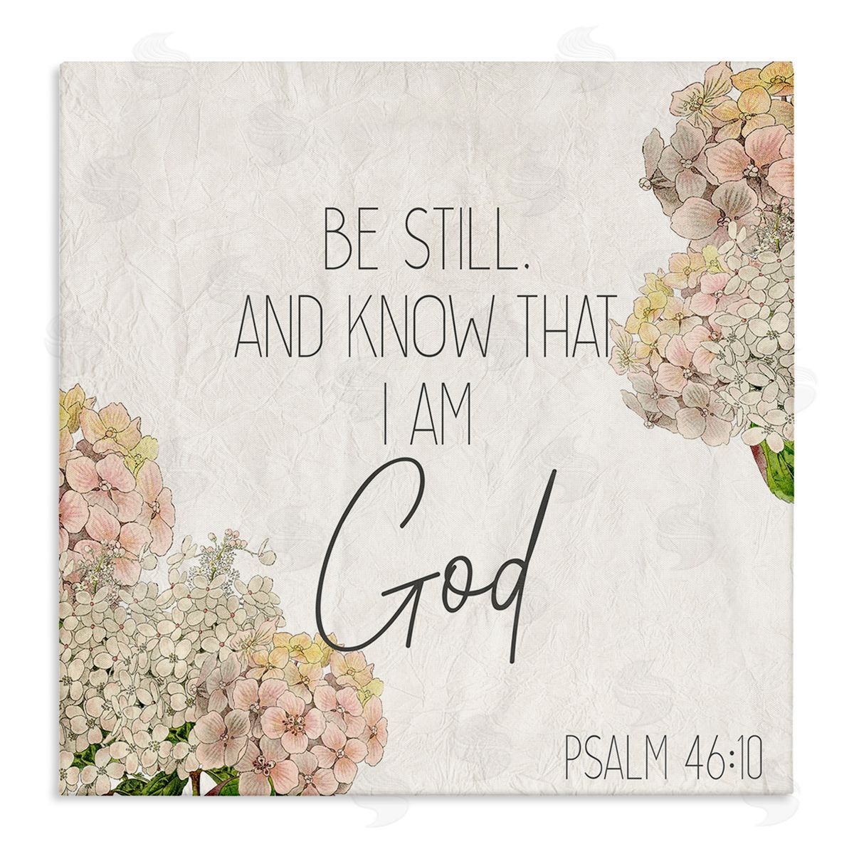 Be Still Religious Flower Canvas Wall Art, Home Decor by Kim Allen