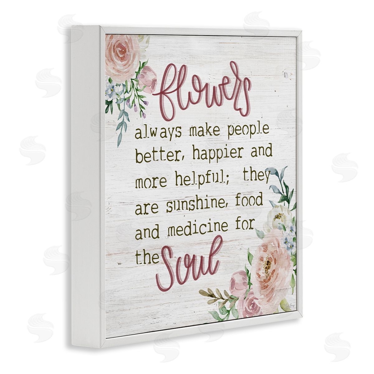 Flowers For The Soul Inspirational White Frame Print Wall Art, Home Decor by Gigi Louise