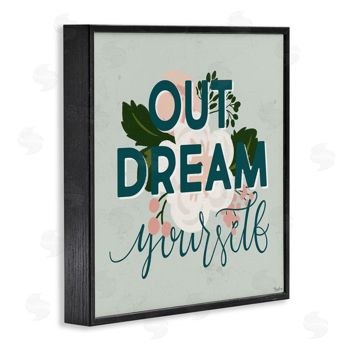 Out Dream Yourself Inspirational Black Frame Print Wall Art, Home Decor by Gigi Louise