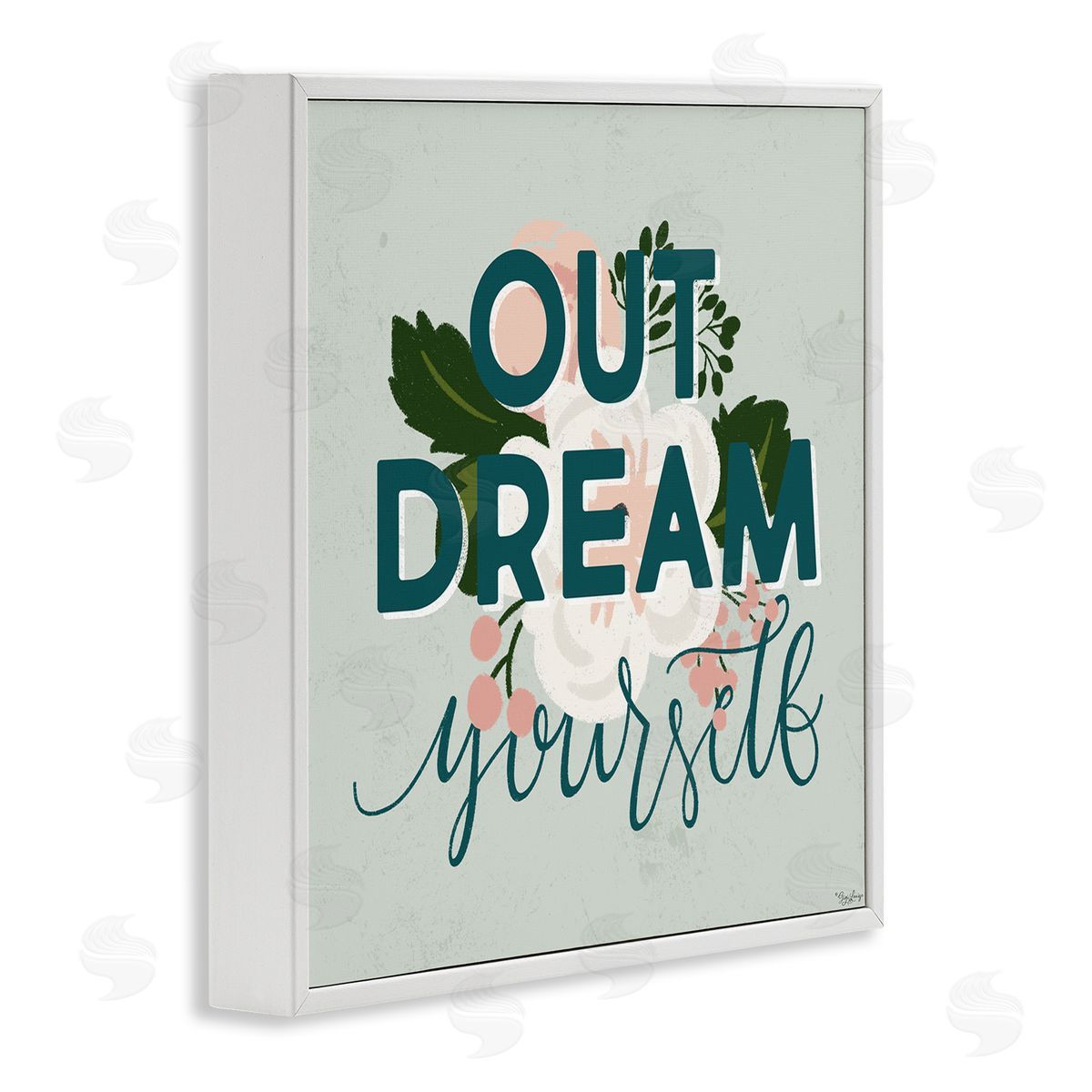 Out Dream Yourself Inspirational White Frame Print Wall Art, Home Decor by Gigi Louise