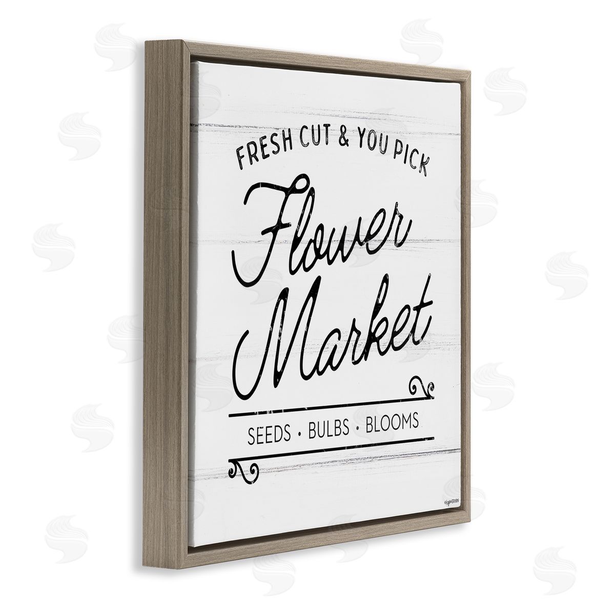 Flower Market Farm Family Brown Floating Frame Canvas Wall Art, Home Decor by Kyra Brown