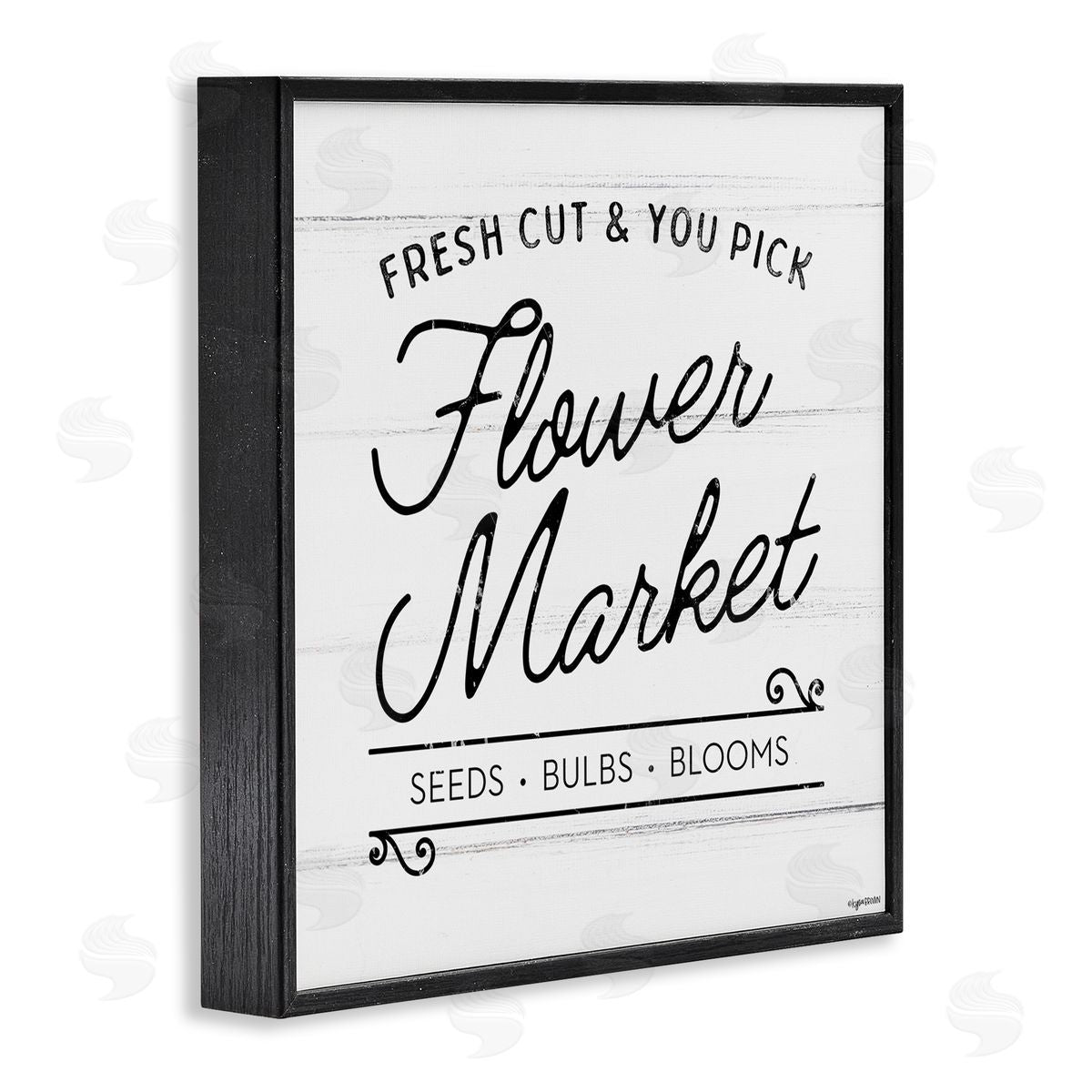 Flower Market Farm Family Black Frame Print Wall Art, Home Decor by Kyra Brown