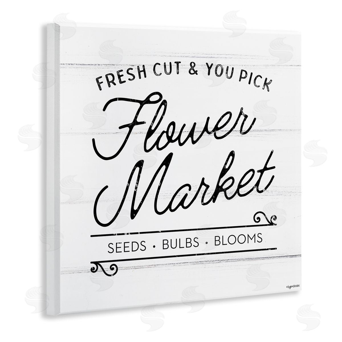 Flower Market Farm Family Wood Plaque Wall Art, Home Decor by Kyra Brown