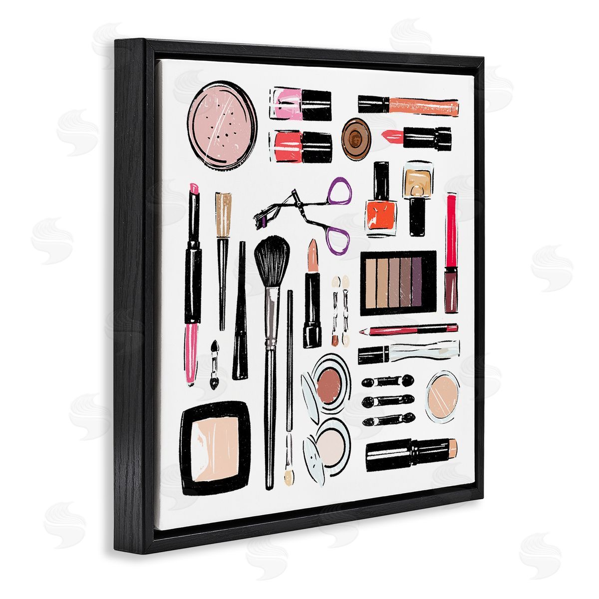 Make Up Tools Fashion Black Floating Frame Canvas Wall Art, Home Decor by Milli Villa