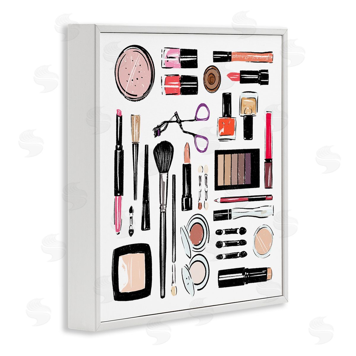 Make Up Tools Fashion White Frame Print Wall Art, Home Decor by Milli Villa