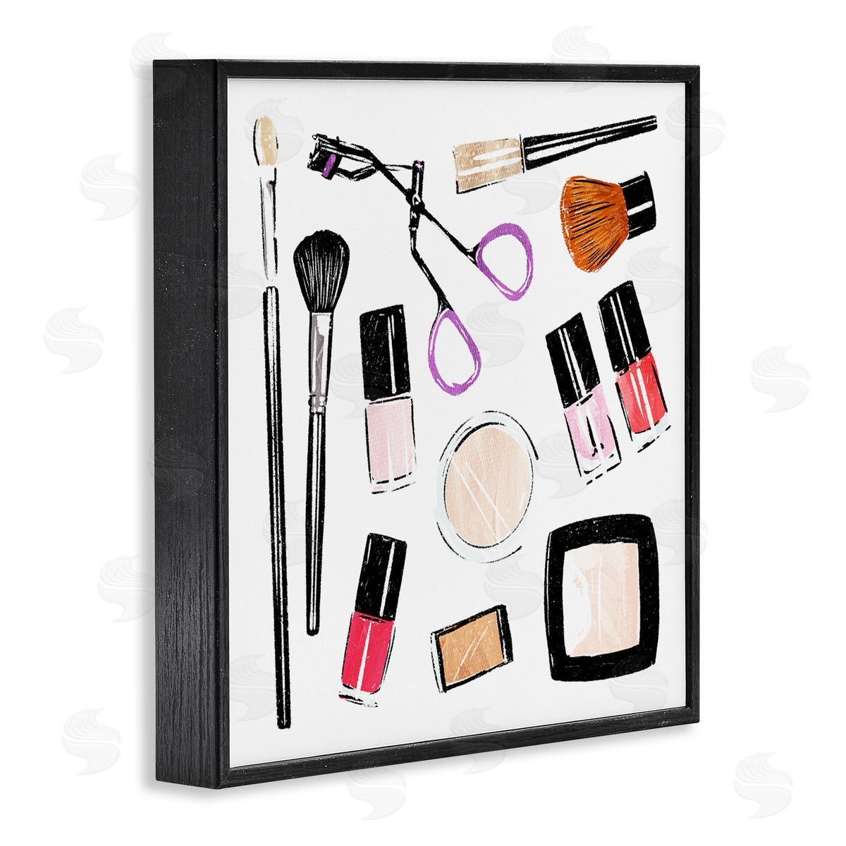 Make Up Tools Beauty Black Frame Print Wall Art, Home Decor by Milli Villa