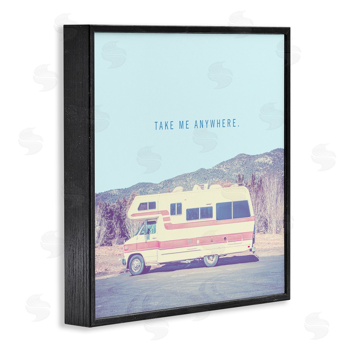 Take Me Anywhere Family Camper Black Frame Print Wall Art, Home Decor by Thomas Brown