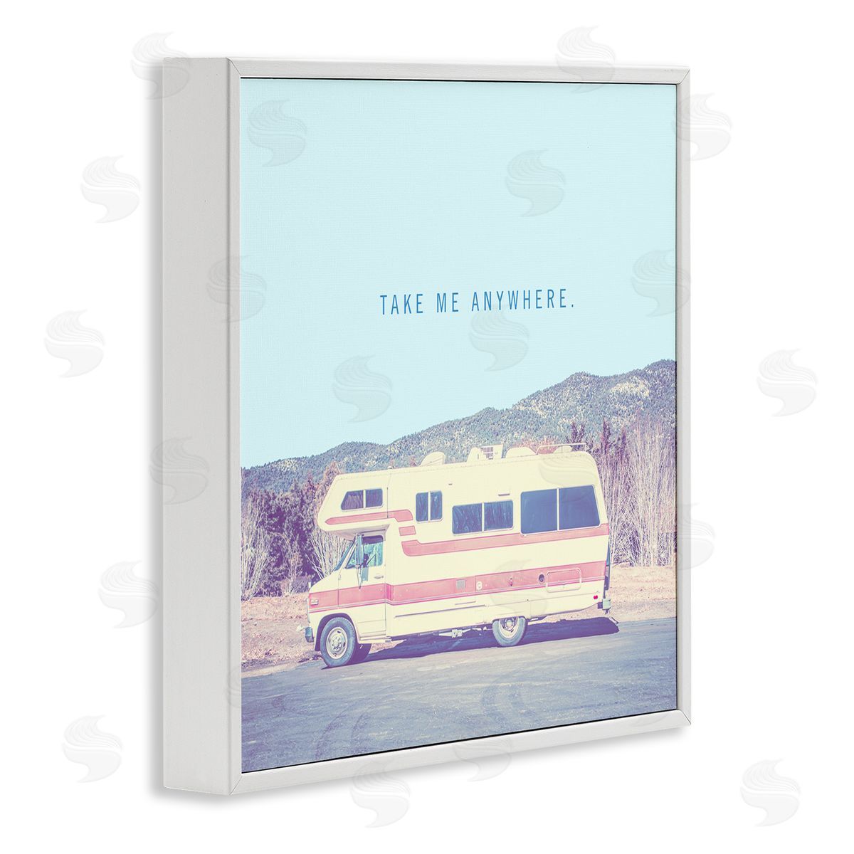 Take Me Anywhere Family Camper White Frame Print Wall Art, Home Decor by Thomas Brown