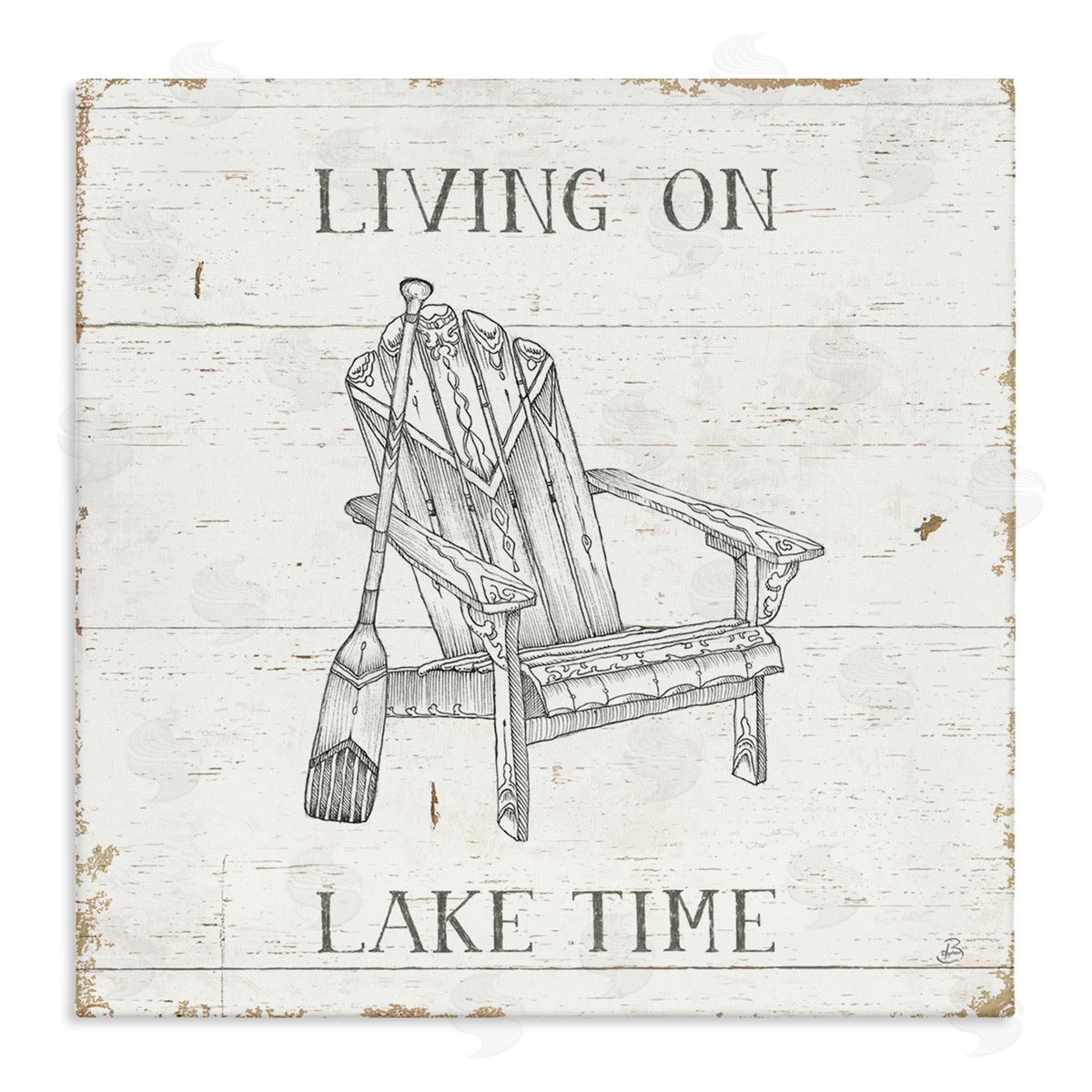 Living On Lake Time Canvas Wall Art, Home Decor by Daphne Brissonnet
