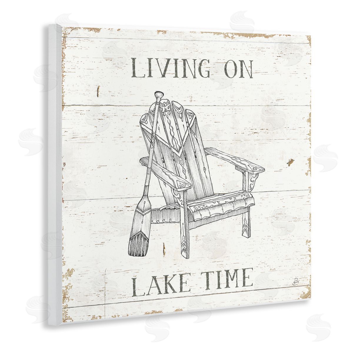 Living On Lake Time Wood Plaque Wall Art, Home Decor by Daphne Brissonnet