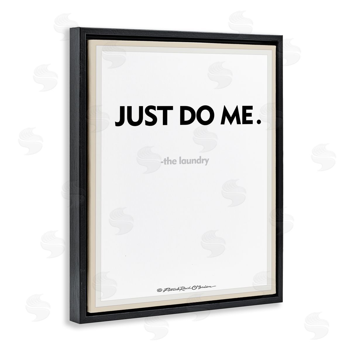 Just Do Me Funny Laundry Black Floating Frame Canvas Wall Art, Home Decor by Patrick Reid O'Brien