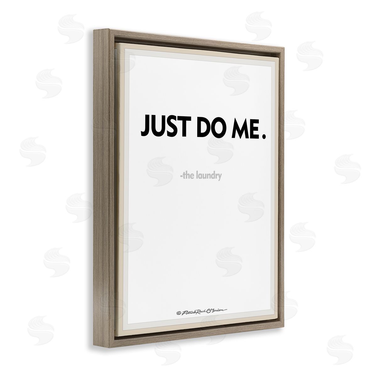 Just Do Me Funny Laundry Brown Floating Frame Canvas Wall Art, Home Decor by Patrick Reid O'Brien