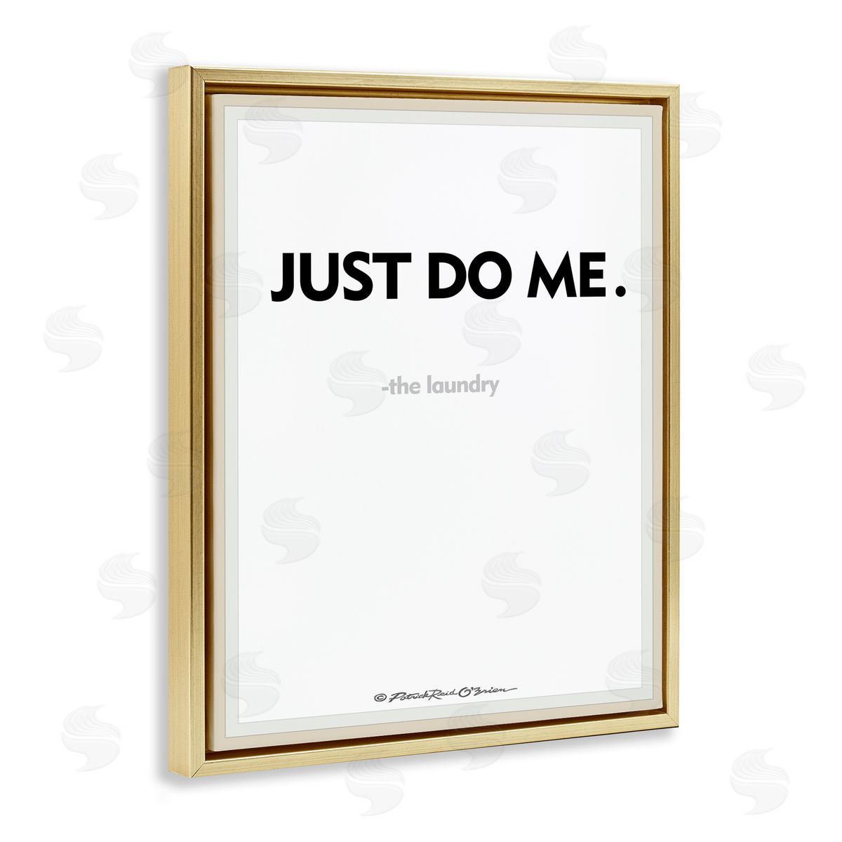Just Do Me Funny Laundry Gold Floating Frame Canvas Wall Art, Home Decor by Patrick Reid O'Brien