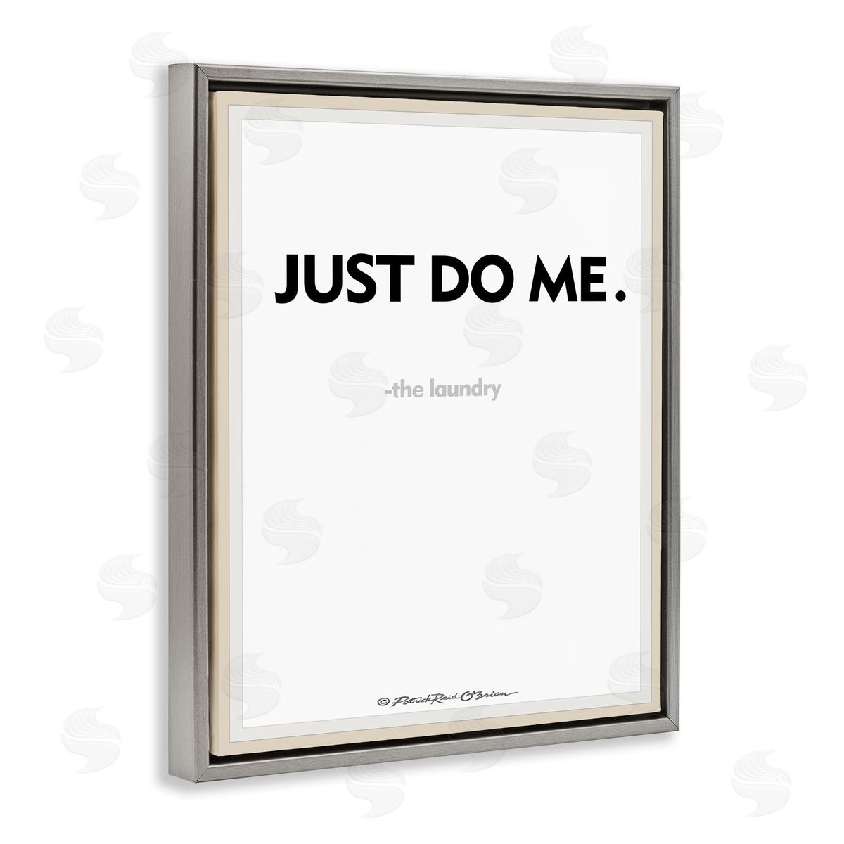 Just Do Me Funny Laundry Grey Floating Frame Canvas Wall Art, Home Decor by Patrick Reid O'Brien