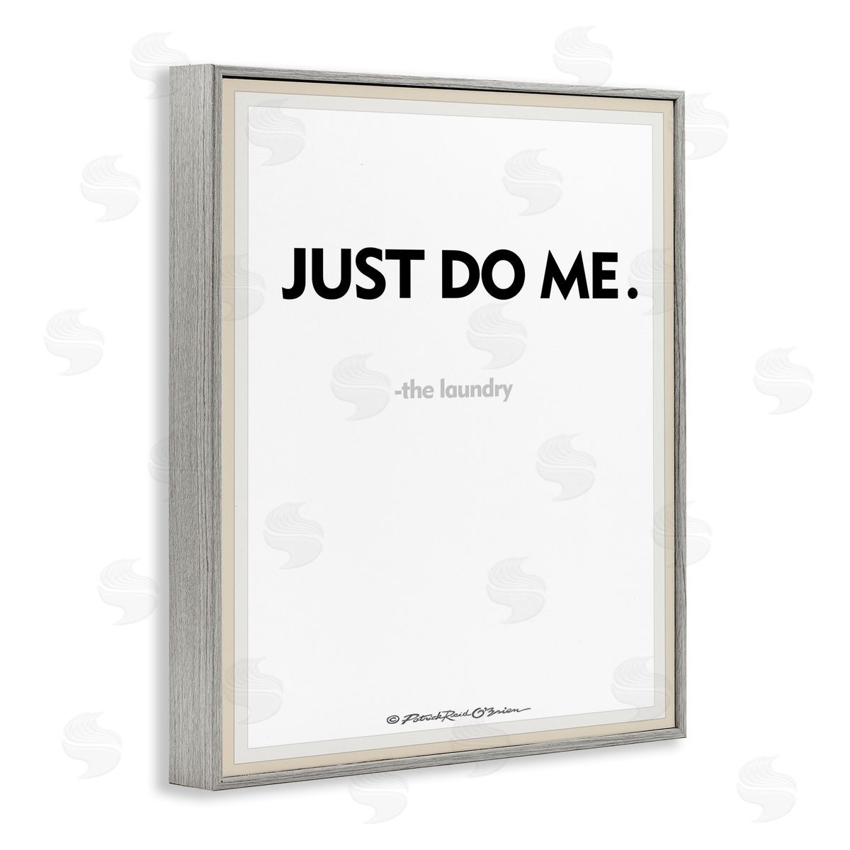 Just Do Me Funny Laundry Grey Frame Print Wall Art, Home Decor by Patrick Reid O'Brien