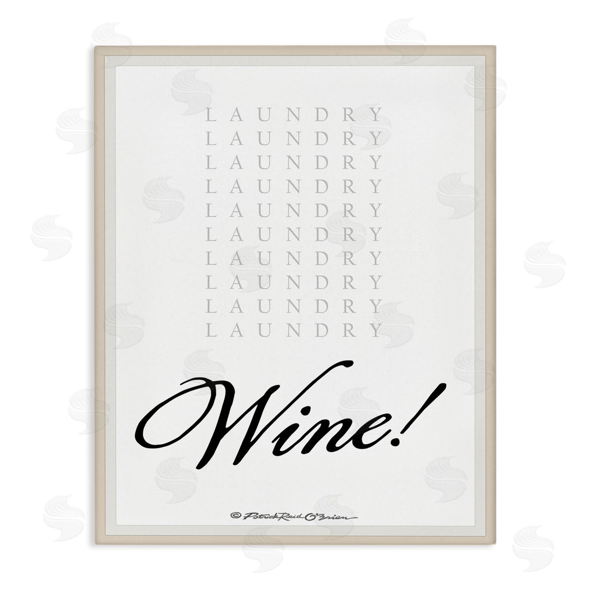 Laundry And Wine Funny Canvas Wall Art, Home Decor by Patrick Reid O'Brien