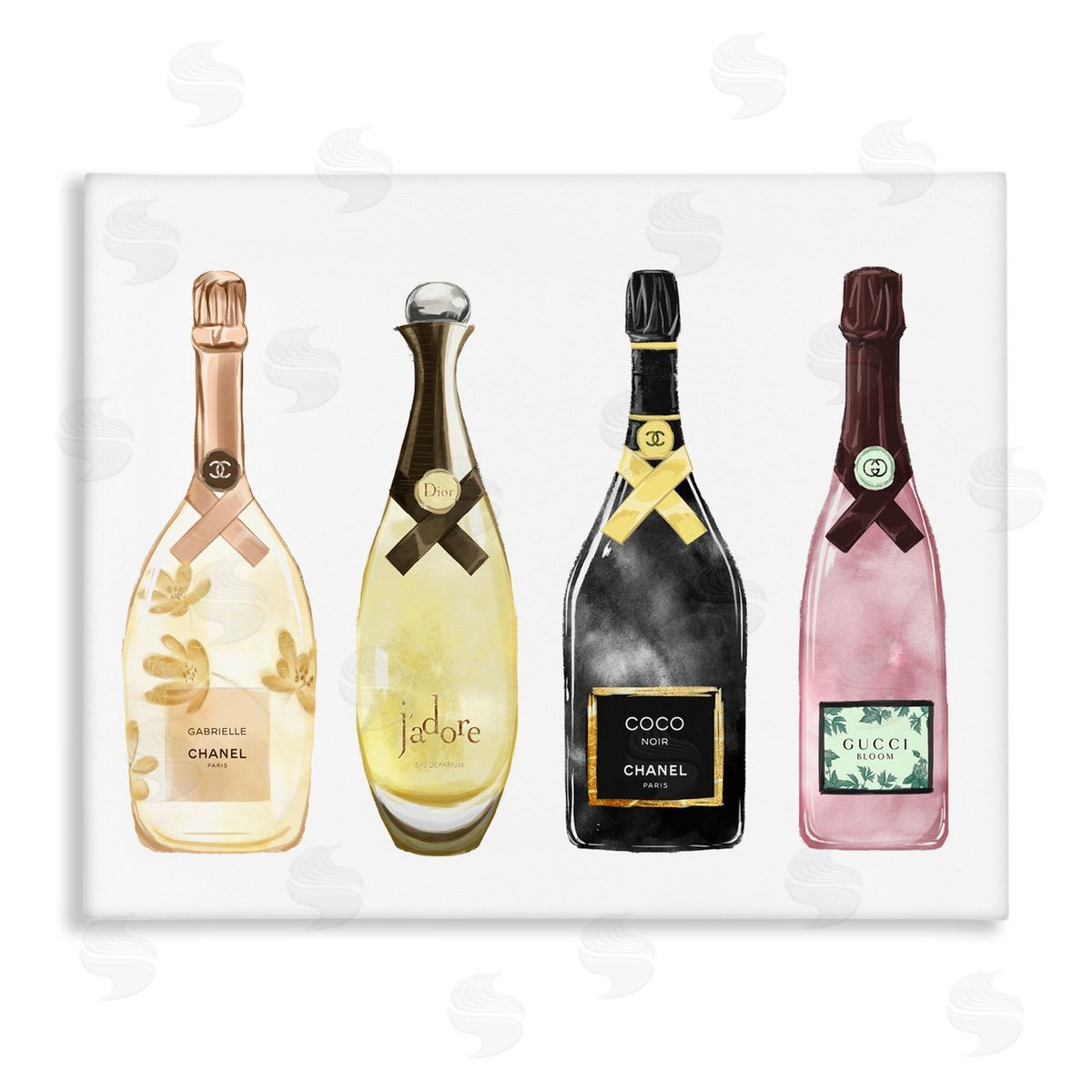 Perfume Bottle Fashion Glam Canvas Wall Art, Home Decor by Ziwei Li