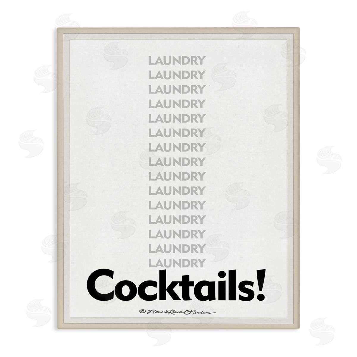 Laundry And Cocktails Funny Canvas Wall Art, Home Decor by Patrick Reid O'Brien