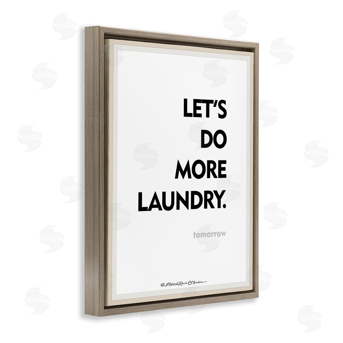 Do Laundry Tomorrow Funny Brown Floating Frame Canvas Wall Art, Home Decor by Patrick Reid O'Brien