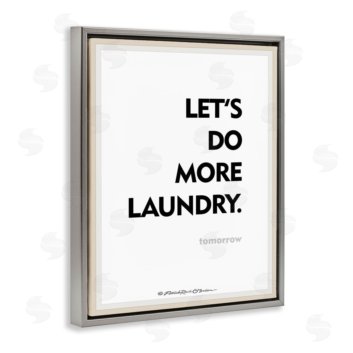 Do Laundry Tomorrow Funny Grey Floating Frame Canvas Wall Art, Home Decor by Patrick Reid O'Brien