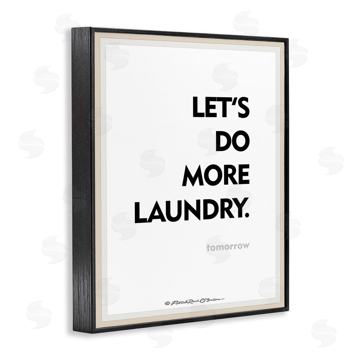Do Laundry Tomorrow Funny Black Frame Print Wall Art, Home Decor by Patrick Reid O'Brien