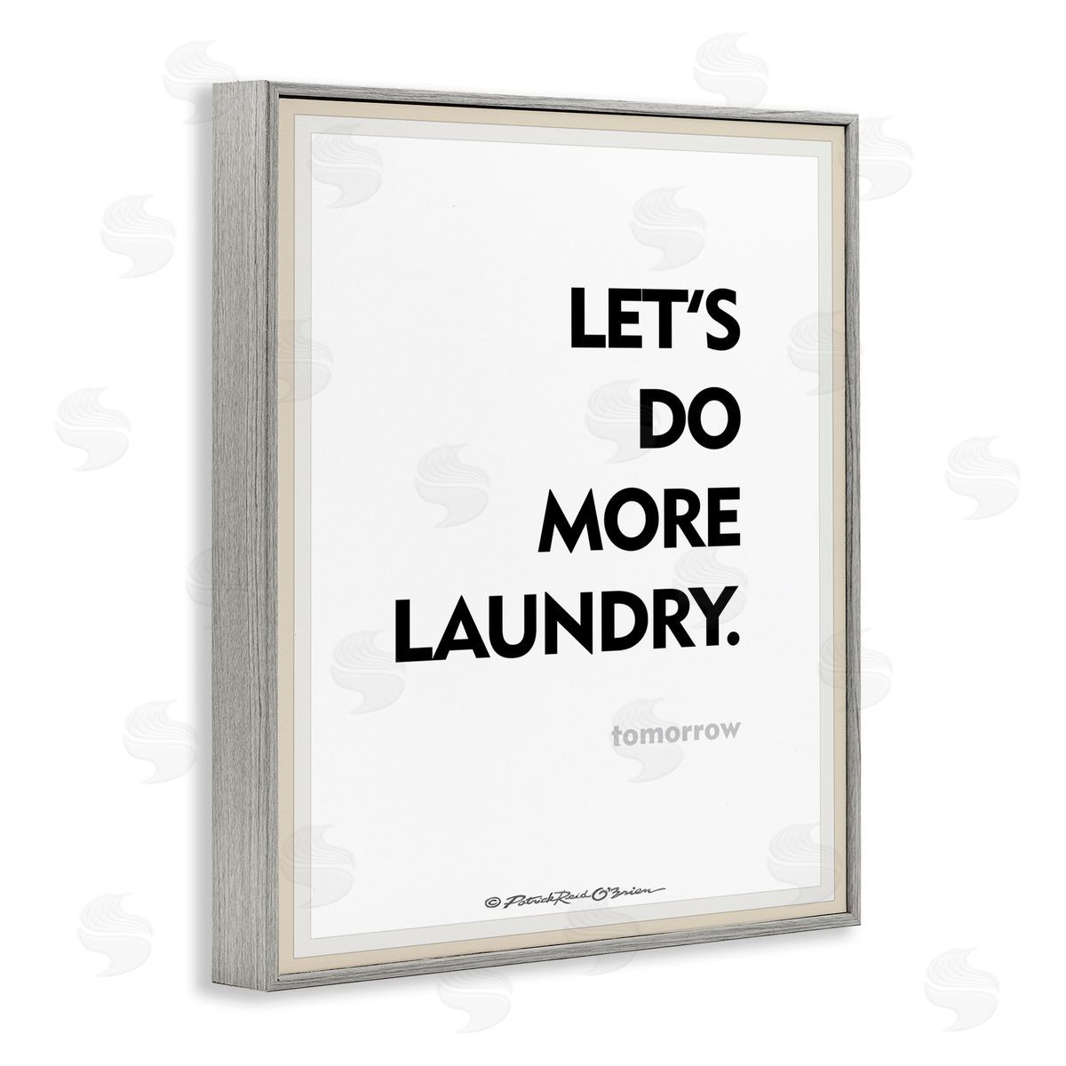 Do Laundry Tomorrow Funny Grey Frame Print Wall Art, Home Decor by Patrick Reid O'Brien