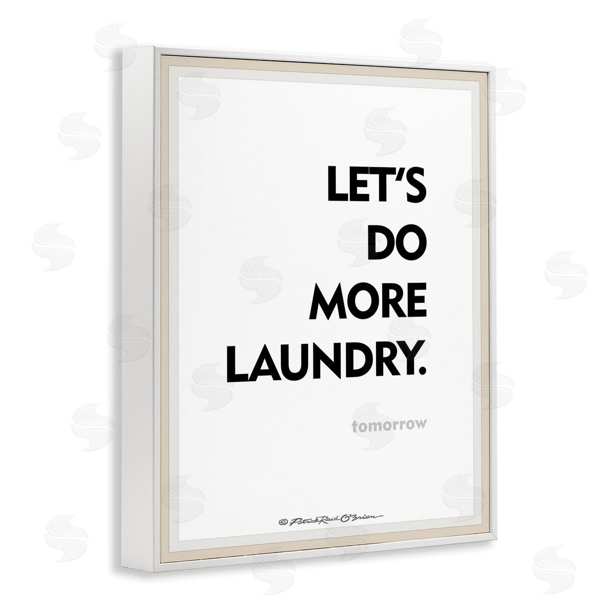 Do Laundry Tomorrow Funny White Frame Print Wall Art, Home Decor by Patrick Reid O'Brien
