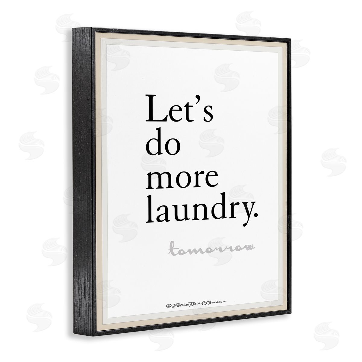Do More Laundry Tomorrow Black Frame Print Wall Art, Home Decor by Patrick Reid O'Brien