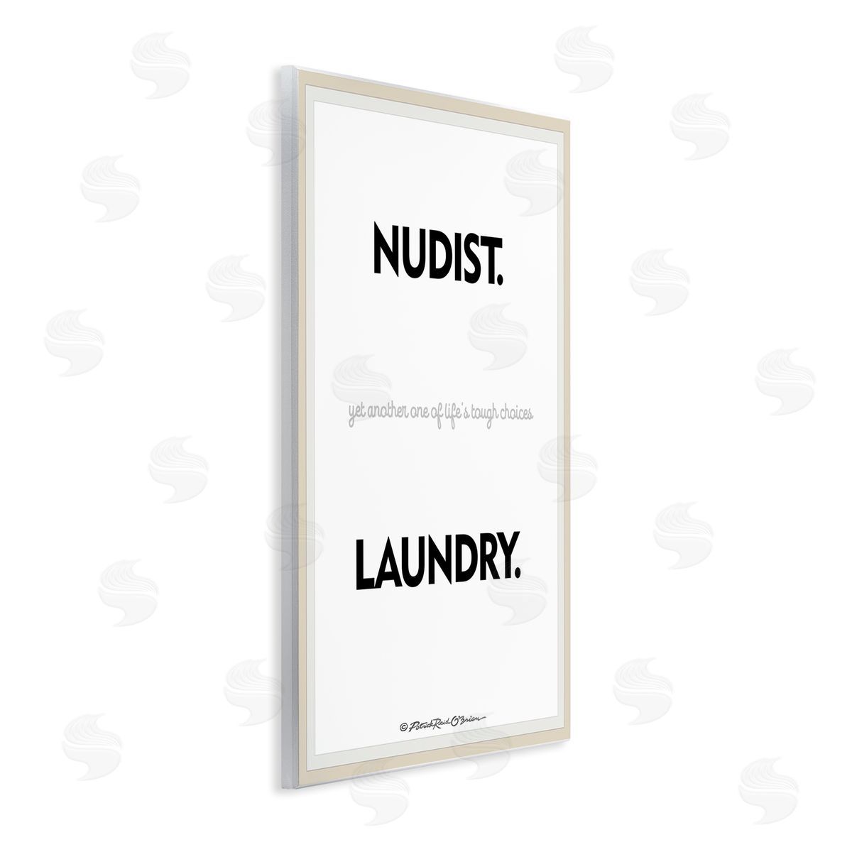 Nudist Or Laundry Funny Wood Plaque Wall Art, Home Decor by Patrick Reid O'Brien