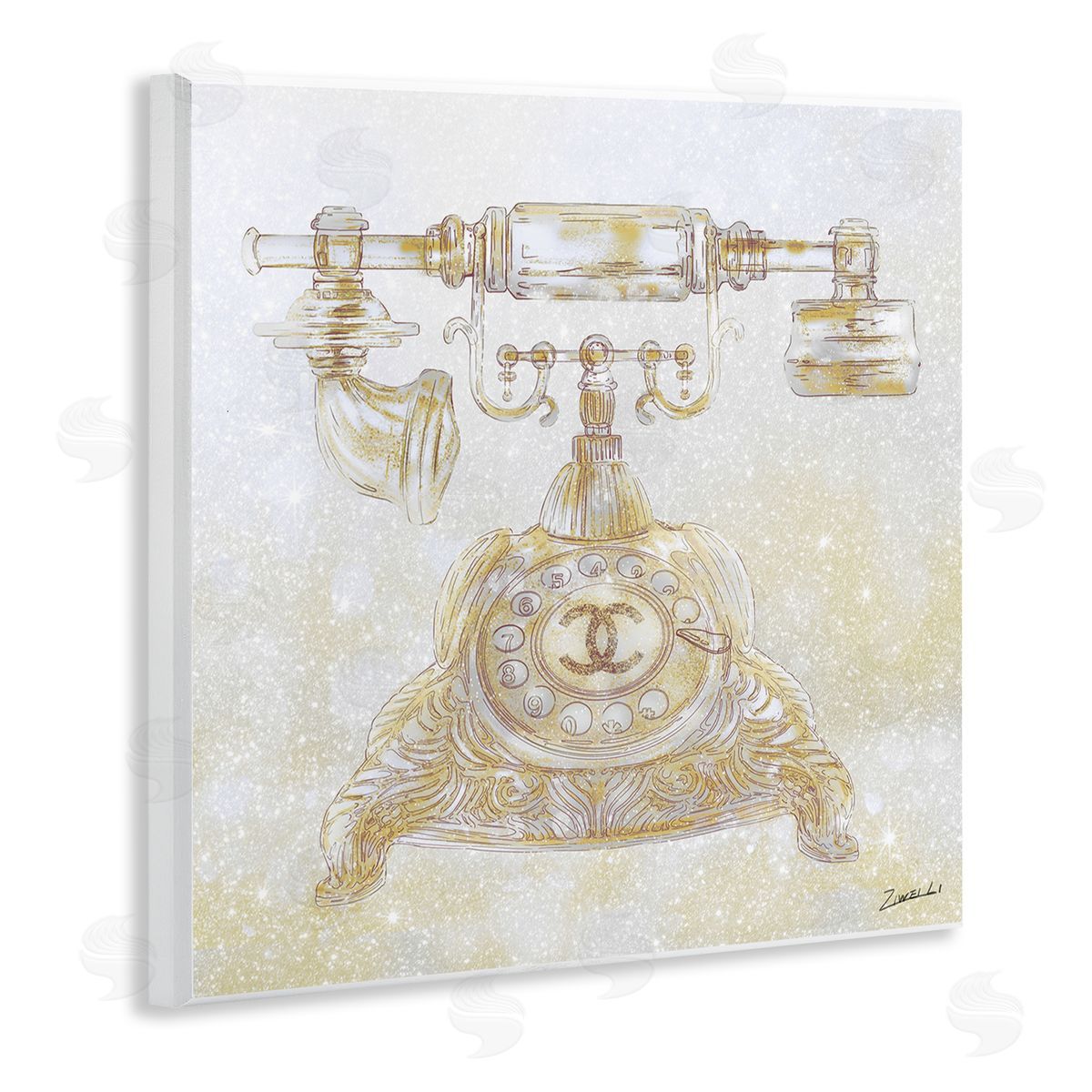 Rotary Telephone Fashion Brand Wood Plaque Wall Art, Home Decor by Ziwei Li