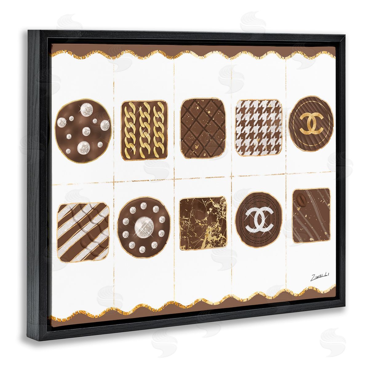 Fashion Brand Candy Box Black Floating Frame Canvas Wall Art, Home Decor by Ziwei Li