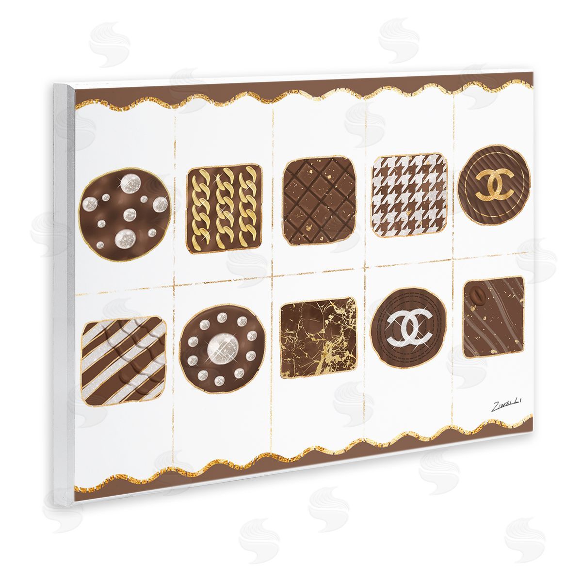 Fashion Brand Candy Box Wood Plaque Wall Art, Home Decor by Ziwei Li