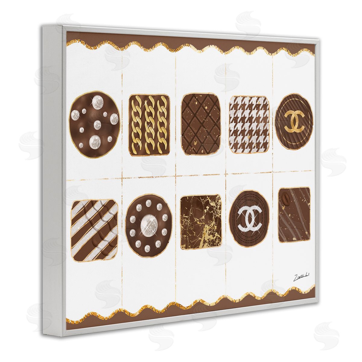 Fashion Brand Candy Box White Frame Print Wall Art, Home Decor by Ziwei Li